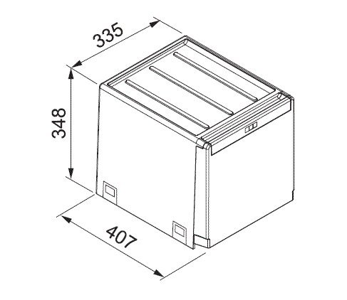 Franke Cube 40 Handauszug 3-fach Mülltrennung / Abfallsammler 1x 14 Liter + 2x 7 Liter - 2