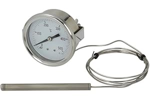 CG94 Thermomètre universel pour fours 0-500° Fiss. intérieur pour fours à pizza, barbecue, fours à bois etc.
