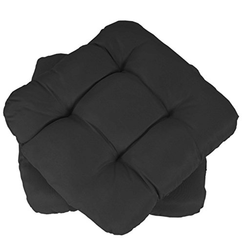 2x Sitzkissen Dublin, Stuhlkissen Kissen, 41x38x8cm ~ anthrazit