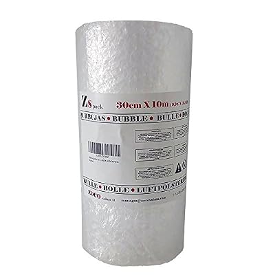 ZS Products – Rouleau de plastique de bulles de différentes tailles pour emmaillotage, protection de objets fragiles, emballage, transport et déménagement. Papier de bulles de qualité européenne.