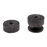 2 Pieces Platillo Platillo Fieltros Arandelas con Manga de Platillo para Piezas de Reemplazo de Tambor.