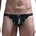 Produktbild Sannysis Herren Faux Leder Metallisch Unterwäsche Slip String Unterhose (M, Schwarz)