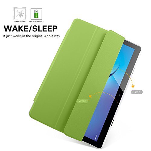 Huawei MediaPad T3 10.0 hülle, IVSO hochwertiges PU Leder Etui hülle Tasche Case – mit Standfunktion, super 360° Anti-Wrestling, ist für Huawei MediaPad T3 10.0 Tablet-PC perfekt geeignet (Grün) - 3