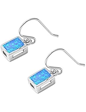 Sterlingsilber Ohrringe mit Blauem Opal