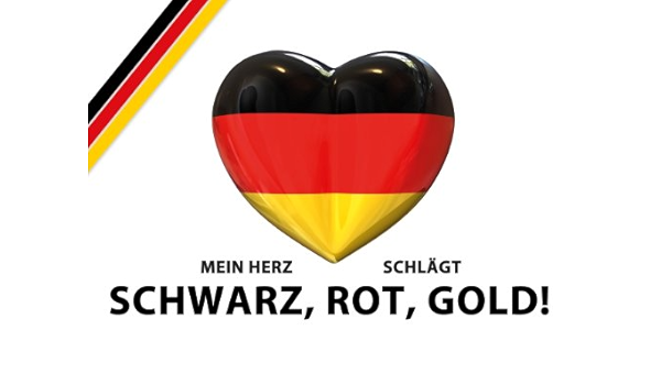 2 Autoaufkleber Mein Herz Schlagt Schwarz Rot Gold Deutschland Aufkleber Amazon De Auto Motorrad
