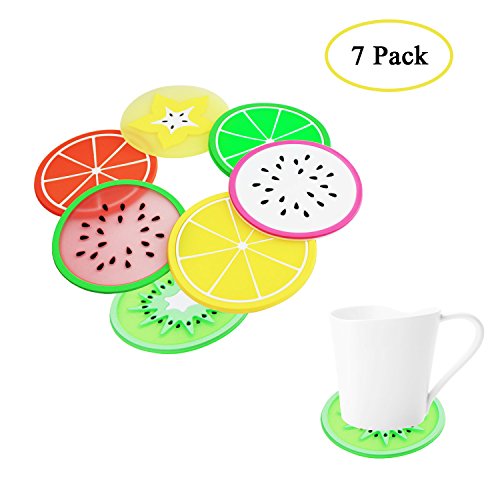 boocy 7 bunten Obst Silikon Untersetzer Drink Mat Tasse Matte Tisch-Sets
