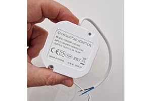 enterelettronics Alimentatore 12V Stabilizzato (1.5A) Caricatore Universale 18W IP67 per Telecamere Videosorveglianza Stagno con Cavi Alimentazione - Bianco