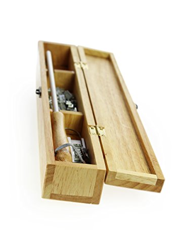 BBQ Brandeisen mit wechselbaren Buchstaben und edler Holzbox – der Fleischstempel für den Grill von Crazy Kitchen – Grillzubehör – ideale Geschenkidee für Männer zum Vatertag – Brenneisen zum Grillen - 3