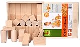 CreaBLOCKS Holzbausteine natur Kleinkindpaket 54 unbehandelte Bauklötze ab 6 Monate Made in Germany - 