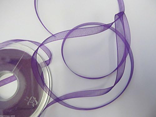 Sheer Organza Ribbon - 25 metre rolls - Purple - 15 mm