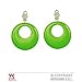 Produktbild grüne, runde Ohrringe am Klip / Klipohrringe / Kreolen für 80er Jahre Neonparty / Kostümzubehör