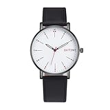 Souarts Herren Armbanduhr Einfach Stil Casual Analoge Quarz Uhr (Schwarz 1)