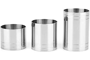 DAWWOTI Set of 3 25ml, 35ml & 50ml Stainless Steel Thimble Bar Measure Spirit Measure