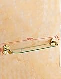 CLLCR Haushalts-Badezimmer-Regal, Handtuchhalter, Duschregal Badezimmer vergoldet geschnitzt einzigen Glas Schminktisch Badezimmer Racks Badezimmer WC-Zubehör Gewährleistung der Qualität