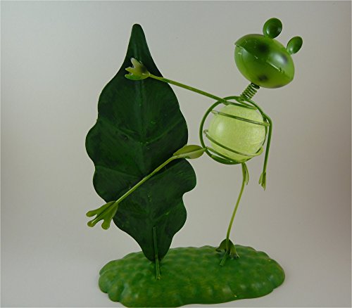 Thermometer mit Frosch aus Metall Bauch vom Frosch fluoreszierend leuchtet im Dunkeln Außenthermometer Innenthermometer - 4