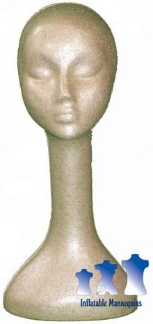 Long Neck Female Head, Styrofoam Tan by Inflatable Mannequins