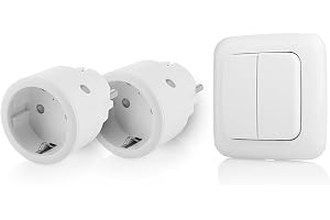 Smartwares Inomhus strömbrytare set – Plug & Connect, 2 smarta uttag, trådlös väggströmbrytare