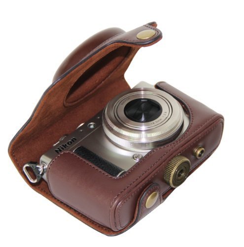 MegaGear Etui souple en cuir pour  Housse pour Nikon Coolpix A Appareils Photo Num  riques  Brun Fonc