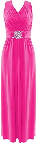 TopStyleFashion4u TopStyleFashion4uLONG Bridesmaid Party Cocktail Evening Prom Buckle Womens Maxi Dress Size 8 To 26 (XXL (20/22), Fuschia)