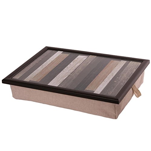 Andrew´s Knietablett Laptray mit Kissen Tablett Wood Stripe 02/15