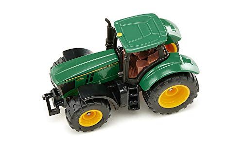 SIKU 1064, John Deere 6250R Traktor, Metall/Kunststoff, Grün, Inkl. Anhängerkupplung, Räder mit gummierte Reifen - 5