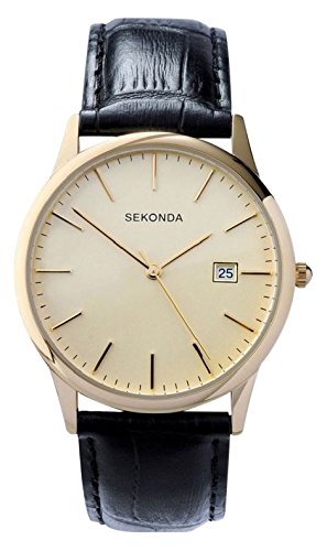 Sekonda Orologio da Polso, Analogico, Uomo, Pelle, Nero