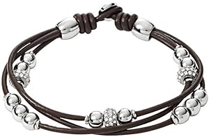 Fossil Damen Echtlederarmband mit Knopfverschluss