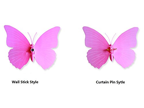Butterme 12pcs Schöne 3D-Schmetterling Wandaufkleber Removable DIY Dekorationen Kunst-Dekor-Crafts-Wand-Aufkleber - 2