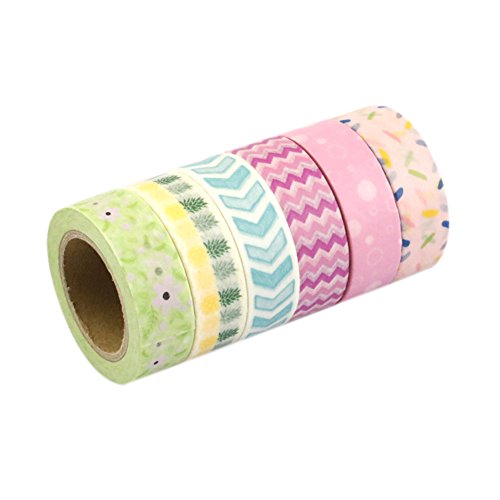 Très Chic Mailanda 6er Set Washi Tape Masking tape Klebeband Dekoband(F6) - 2