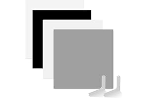 Selens Zestaw do fotografii spożywczej, 55 x 55 cm, tło białe, czarne, szare, płaskie, pionowe, dwustronne tło do jedzenia, biżuterii, kosmetyków, małego rekwizytu