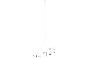 Harbour Housewares Outdoor Festoon Pole with Interchangeable Heads - 0.6-2.5M - Black - 1x Tall Heavy-Duty Shepherds Hook Garden Pole Hooks Stand for Bird Feeder, Hanging Baskets, String Lights