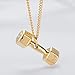 Produktbild DolphinIsland Titanstahl Fitness-Hantel Langhantel Anhänger Paar Gewichtheben Sport Fitness-Halskette Schmuck,Gold,Women
