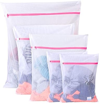 BoxLegend Filet à Linge Sacs en Tissu pour la lessive - Paquet de 5 (1XL+ 2L + 2 M) réutilisation, Sac de Machine à Laver résistant pour Blouse, Bas, Dessous, Soutien-Gorge, Lingerie