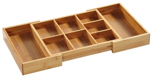 Kesper 70721 Aufbewahrungsbox, aus Bambus, Länge - 30 - 50 cm, Breite - 35 cm, Höhe - 5 cm