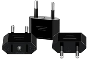 Superpow【3 pezzi 】Adattatore da Viaggio, Adattatore Presa Americana, Spina USA a 2 Pin Euro Italia, Germania, Spagna, Francia Adattatore USA-Italia per dispositivi con alimentatore USA,Adattatore USA