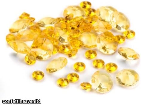 100g Mixed Small and Large Gold Diamond Crystal Wedding Table Confetti