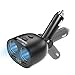 Price comparison product image Cateck 1 to 2 Sockets Cigarette Lighter Splitter & Dual USB Car Charger Adapter with Voltage LED Display-Compatible with iPhone, Samsung, iPad, Tablets, GPS, 12-24V Voltage Suitable for Various Cars