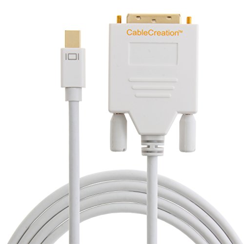 cablecreation (Aktiv) Mini DisplayPort (Thunderbolt Port Kompatibel) zu DVI Kabel für MacBook, iMac & More, 6 ft Weiß (Eyefinity kompatibel) - 3