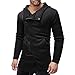 Produktbild Herren Reißverschluss Pullover Herbst Winter Kapuzenpullover Farbe Patchwork Kapuze Tasche Sweatshirt Jacke Mantel Outwear Zip Hoodie für Sport Fitness Gym Training & Freizeit Felicove