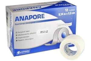 ANTEC Sparadrap microporeux sans dévidoir 9,14 m x 2,5 cm / lot de 12