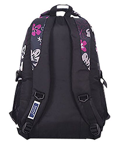 SellerFun Sac à Dos Cartable Hydrorésistant Avec Impression Pour Enfant Garçon Fille(Noir,Large)