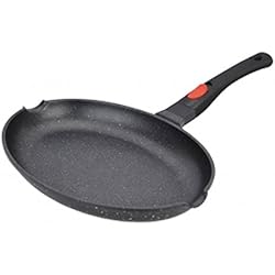 Kamberg - 0008009 - Poêle Poisson 35 cm - Manche Amovible - Fonte d'Aluminium - Revêtement type pierre - Tous feux dont induction - Sans PFOA