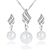 Produktbild DXYAN Perle Ohrstecker Set Spirale Schmuck Koreanische Einfache Wind Schmuck Set,Silver