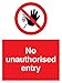Produktbild Viking Signs PA5589-A5P-V Schild"No Unauthorised Entry", Vinyl, 200 mm H x 150 mm B