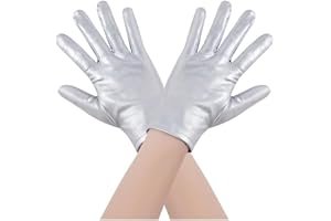 IHLOOTD Guantes Halloween Estilo Corto Hombre Mujer Cuero para Navidad, Carnaval, Fiestas Temáticas, Cosplay, Disfraces, Bailes de Graduación, Espectáculos, Óperas Festivas
