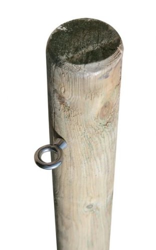 Preisvergleich Produktbild Holzpfahl für Sonnensegel (4 m lang) mit Ringschraube