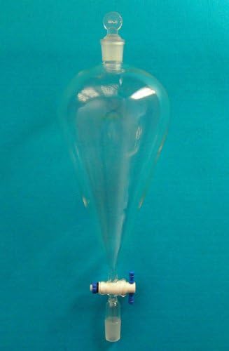 Gowe 2000ml,24/29,Glass Separatory Funnel,Pyriform,PTFE Stopcock,Pear Shape,Lab Glassware