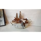 Dekoschale Winter Weihnachten mit Rostelch und Holzbäumen - handmade von Landgefühl ♥