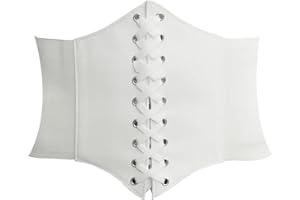 HANERDUN Corset à Lacets Ceinture Élastique Pour Femme - Cuir Rétro Cinch Quatre Tailles