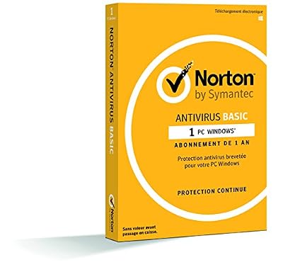 Symantec - Norton Antivirus Basic 2018 | 1 An | 1 Appareil | PC | Téléchargement